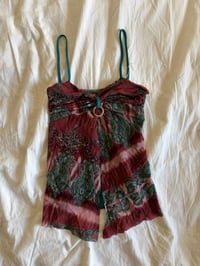 Image 1 of Vintage Y2K asymmetrical hem split front dark fairy cami with sparkly detail and o ring