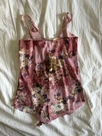 Image 5 of Vintage Y2K pink sequin asymmetrical hem ruffle cami 