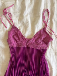 Image 2 of Vintage Y2K purple fairy cami with lace bust and tie strap detail 
