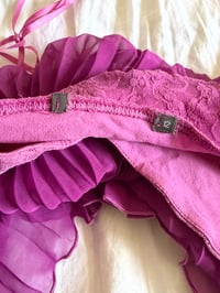 Image 3 of Vintage Y2K purple fairy cami with lace bust and tie strap detail 