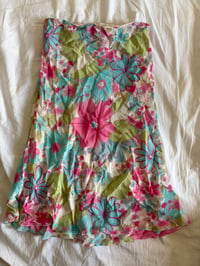 Image 1 of Vintage 1990s floral fairy midi skirt with green pink and blue