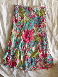 Image 2 of Vintage 1990s floral fairy midi skirt with green pink and blue