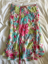 Image 5 of Vintage 1990s floral fairy midi skirt with green pink and blue