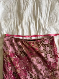 Image 3 of Vintage 1990s floral and paisley brown and pink fairy mermaid hem skirt 