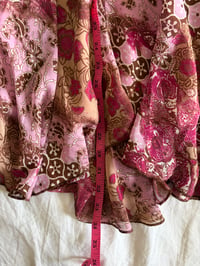 Image 5 of Vintage 1990s floral and paisley brown and pink fairy mermaid hem skirt 