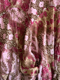 Image 6 of Vintage 1990s floral and paisley brown and pink fairy mermaid hem skirt 