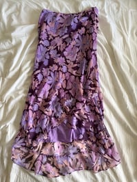 Image 1 of Vintage Y2K purple floral beaded fairy maxi skirt