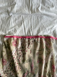 Image 4 of Vintage Y2K green floral and paisley pink double hem fairy midi skirt 