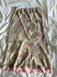 Image 6 of Vintage Y2K green floral and paisley pink double hem fairy midi skirt 