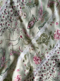 Image 7 of Vintage Y2K green floral and paisley pink double hem fairy midi skirt 