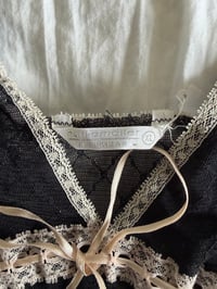 Image 4 of Vintage 1990s black sheer lace slip cami with ribbon detail