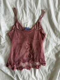 Image 3 of Vintage Y2K rare Pilot dusty pink beaded and sequin halter neck cami