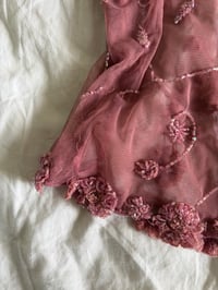 Image 5 of Vintage Y2K rare Pilot dusty pink beaded and sequin halter neck cami