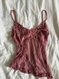 Image 10 of Vintage Y2K rare Pilot dusty pink beaded and sequin halter neck cami