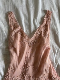Image 2 of Vintage Y2K silk baby pink sequin and beaded top 