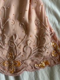 Image 9 of Vintage Y2K silk baby pink sequin and beaded top 
