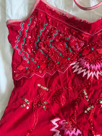 Image 3 of Vintage Y2K red embroidered and sequin cami 