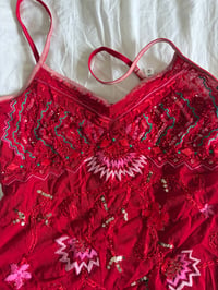 Image 4 of Vintage Y2K red embroidered and sequin cami 