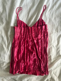 Image 3 of Vintage Y2K hot pink crinkle beaded and sequin cami 