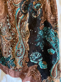 Image 4 of Vintage Y2K Italian asymmetrical hem brown fairy top with lace and sparkly detail 
