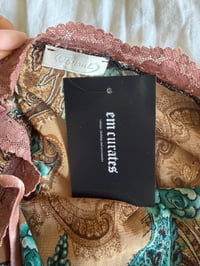 Image 5 of Vintage Y2K Italian asymmetrical hem brown fairy top with lace and sparkly detail 