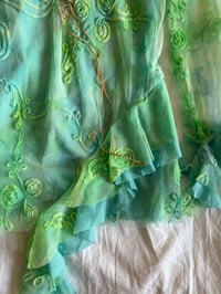 Image 6 of Vintage Y2K rare mermaid asymmetrical hem long sleeve fairy top with lace up bust detail 