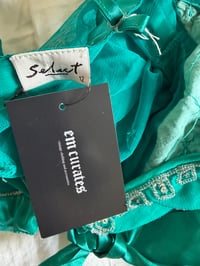 Image 5 of Vintage Y2K rare asymmetrical hem teal sequin and beaded cami 