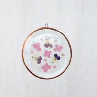 Image 1 of Pressed Flower Suncatcher Hydrangea + Viola