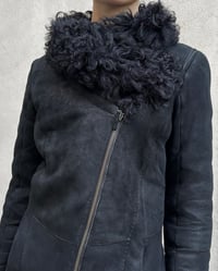 Image 2 of BLACK SHEEPSKIN LEATHER JACKET NO. 2