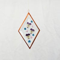 Image 2 of Pressed Flower Suncatcher - Viola and Blossoms