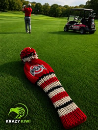 Image 3 of Ohio State custom Golf Club Cover hand knit College Football gift