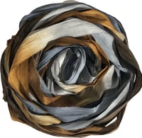 Image 4 of 10YD. HAUNTED FOREST HAND DYED SARI SILK RIBBON BY COLOR BURST SILK