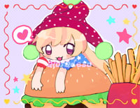 clownpiece eat burger print