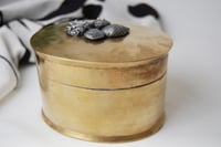 Image 2 of Vintage Brass w/Pewter Shells Trinket Box