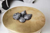 Image 3 of Vintage Brass w/Pewter Shells Trinket Box