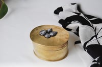 Image 1 of Vintage Brass w/Pewter Shells Trinket Box