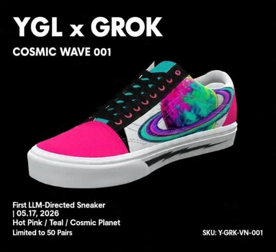 Image of YGL x GROK Old Skool “COSMIC WAVE 001” — First LLM-Directed Sneaker*