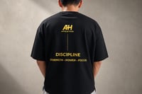 Image 4 of AH Oversized Discipline Gym Shirt- black