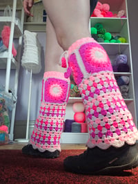Image 3 of Bubblegum Sunflower Legwarmers