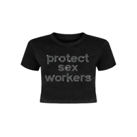PROTECT WORKERS RHINESTONE BABYGIRL TOP
