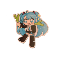 miku and her leeks sticker