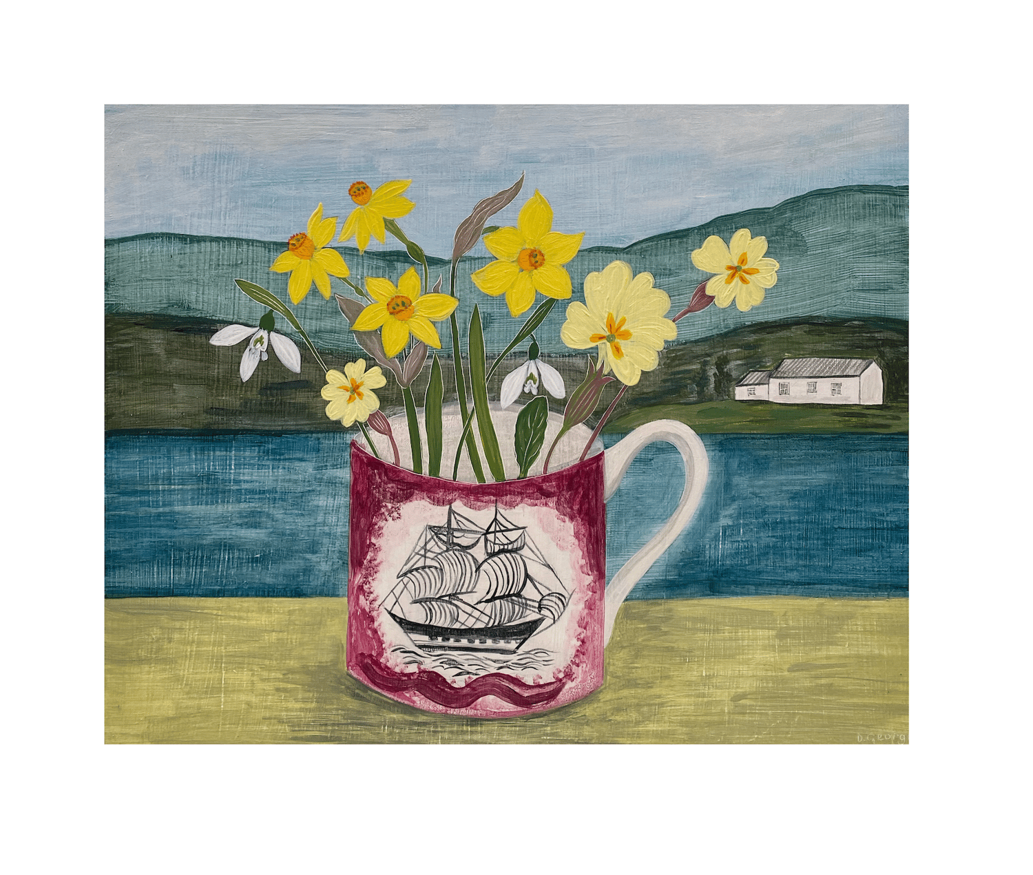 Image of Flowers by the Loch Giclée print