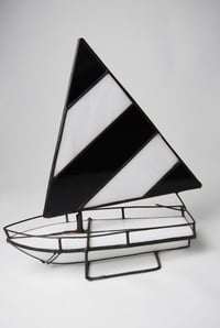 Image 1 of Vintage Stained Glass Sailboat