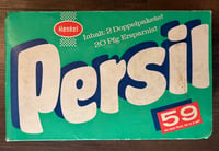 Image 7 of Vtg (ca. 1950s) German (Enamel) Persil Washing Powder Advertising Sign + Unopened Box of Persil 59