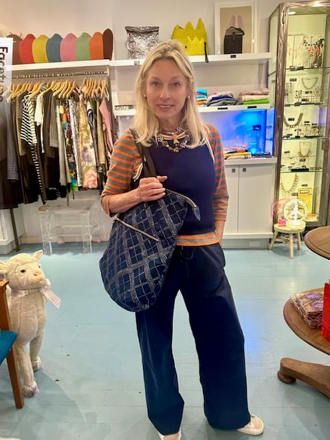 Blue Tree Bespoke Totes- Metallic Denim Drop! Two Styles - Image 2 of 4