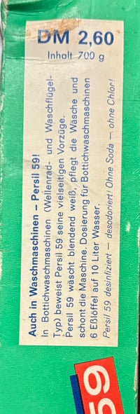 Image 9 of Vtg (ca. 1950s) German (Enamel) Persil Washing Powder Advertising Sign + Unopened Box of Persil 59