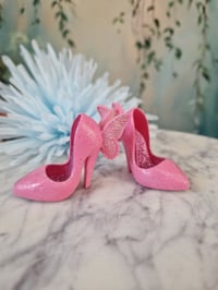Image 3 of Pink Shoes for MiniFee – for High-Heeled Feet (Kill-Heeled Feet) red flowers