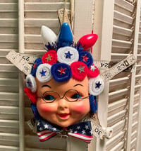 Vintage Wooden Ruler Star with Patriotic Cutie & Americana Cheer