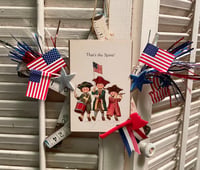 Vintage Wooden Ruler Star with Cute Americana Cheer