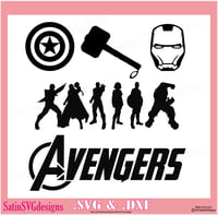 Image 1 of Avengers Hero Set Design SVG Files, Cricut, Studio, Digital Cut Files